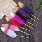1Pc Gold Powder Pens Cute Feather Ballpoint Pens Kawaii Plush Ball Pen_1